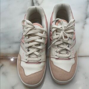 New Balance 550 Pink and Cream Sneakers